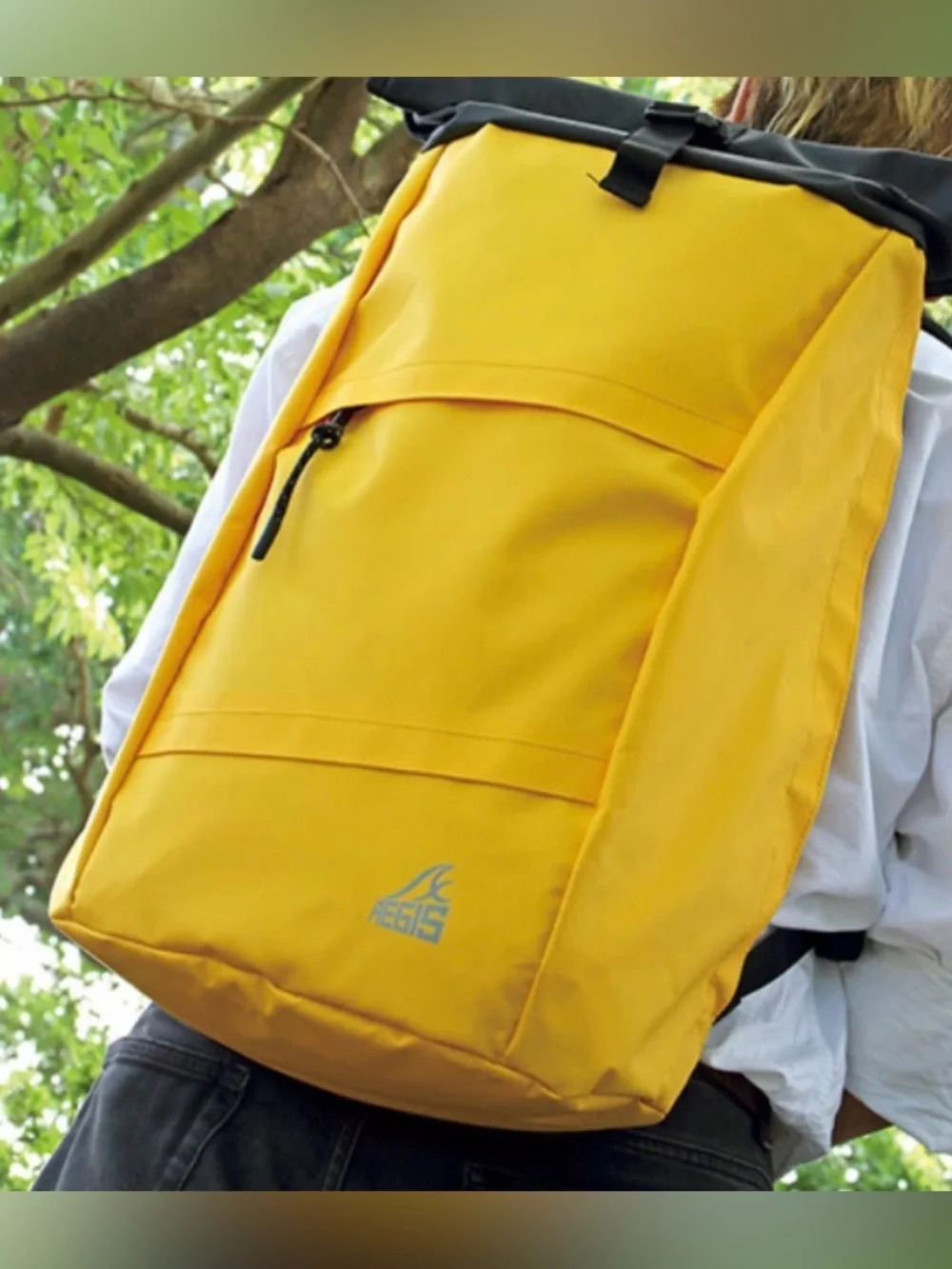 Workman Aegis waterproof roll up top backpack high visibility yellow